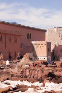 Marrakesz Maroko medyna Garbarnie